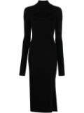 Just Cavalli cut-out ribbed midi dress - Black