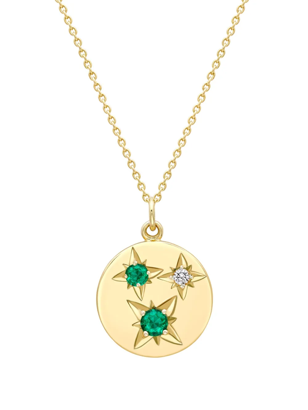 House of Meraki 18kt yellow-gold Venus emerald and diamond necklace