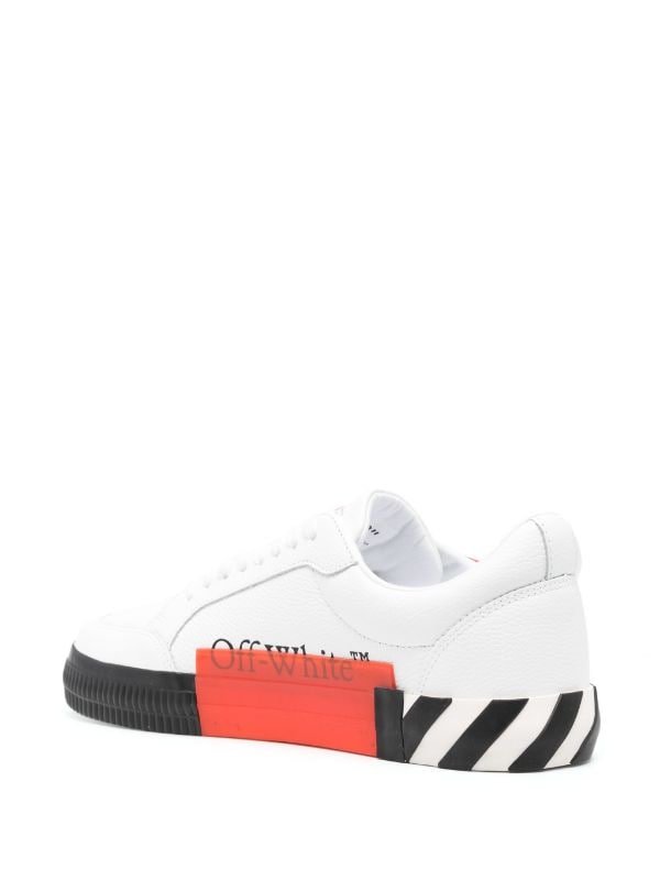 Off-White Low Vulcanized Calf Leather Sneaker White & Black