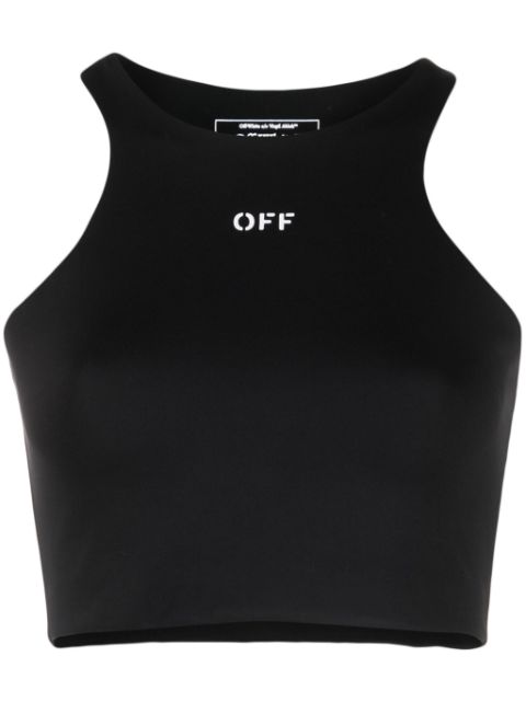 Off-White logo-print cropped tank top Women