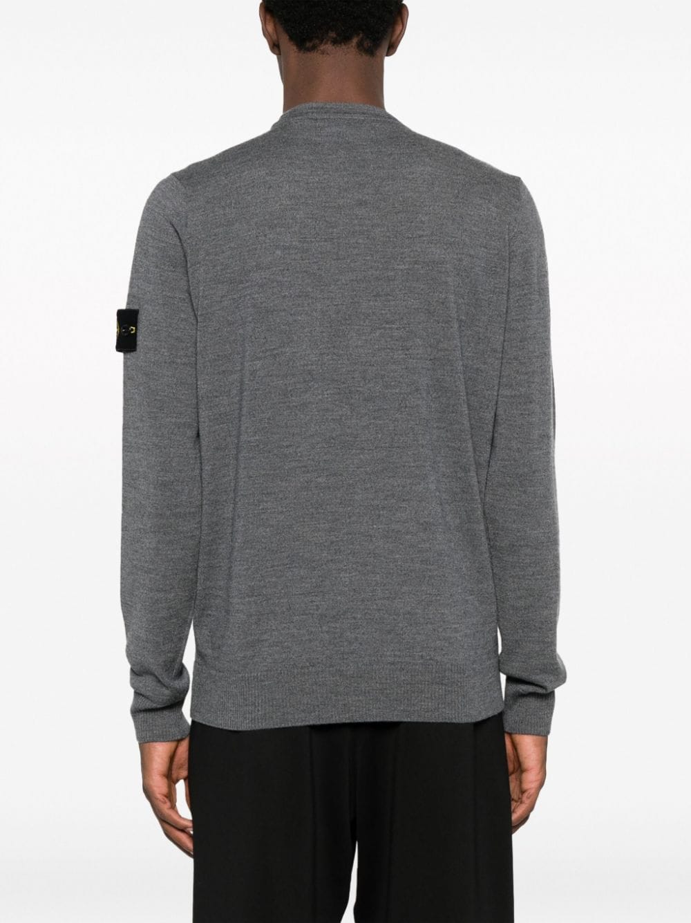 Shop Stone Island Compass-motif Wool Jumper In Grey