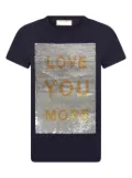 ELIE SAAB JUNIOR sequin-panel cotton T-shirt - Blue