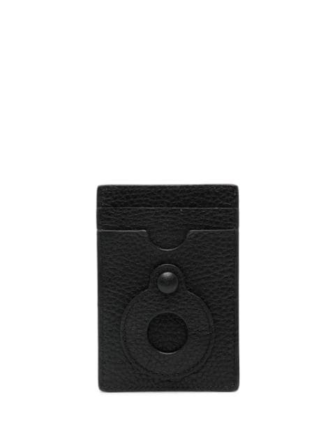 Diag-stripe leather cardholder