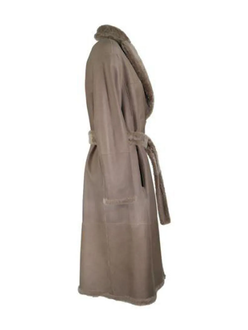 Shop Brunello Cucinelli Reversible Shearling Coat In Braun