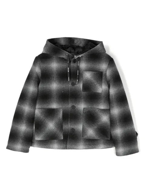MSGM Kids faded check-pattern flannel jacket