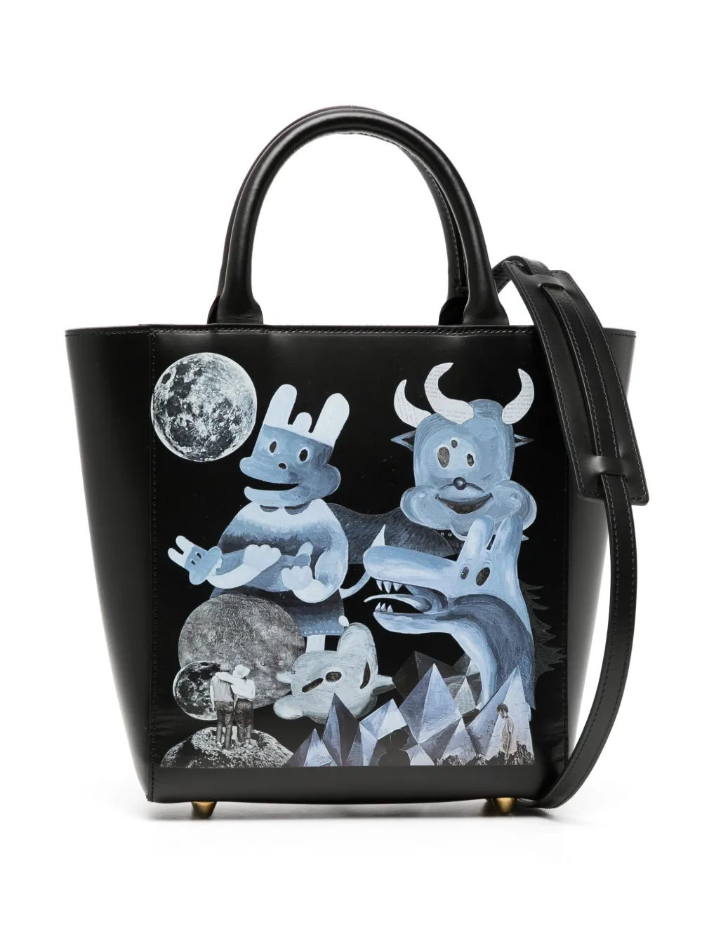 Undercover graphicprint Leather Crossbody Bag Farfetch