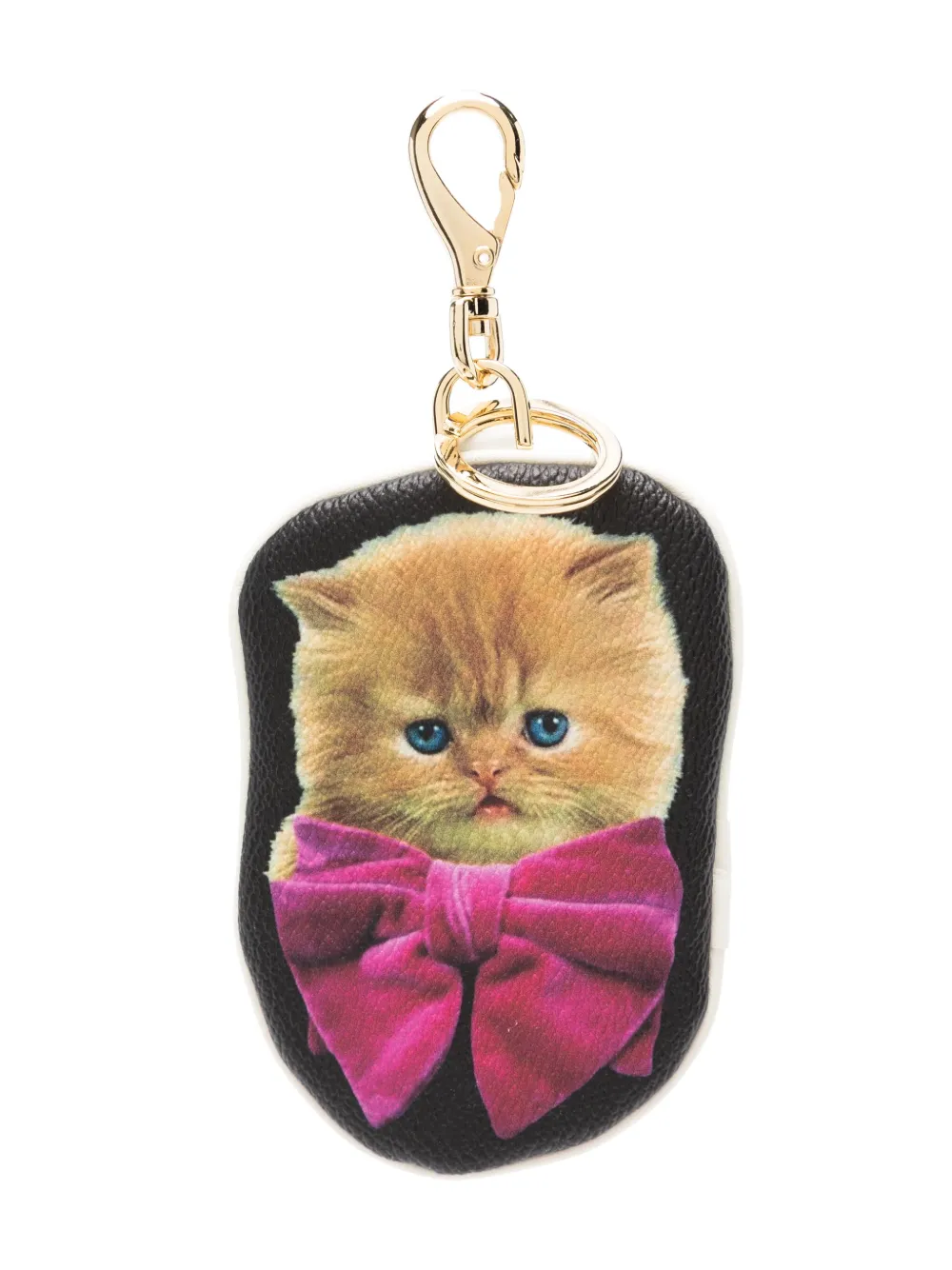 UNDERCOVER CAT-PRINT LEATHER COIN PURSE