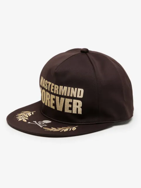 Mastermind World Forever slogan-embroidered cap