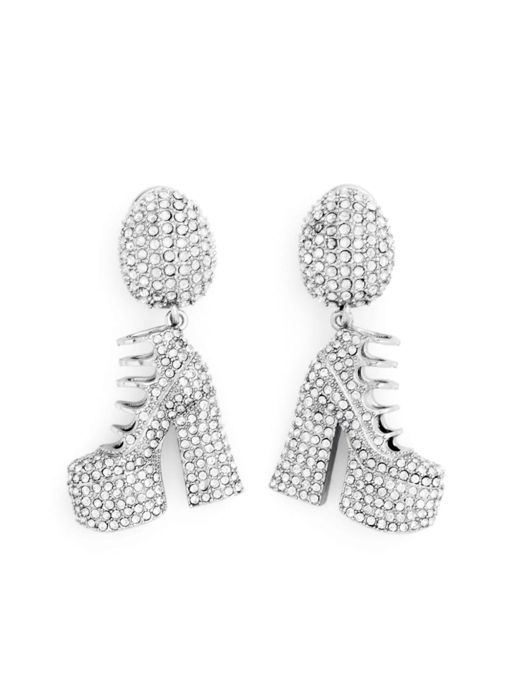 Marc Jacobs Kiki Crystal-embellished Drop Earrings In Silver