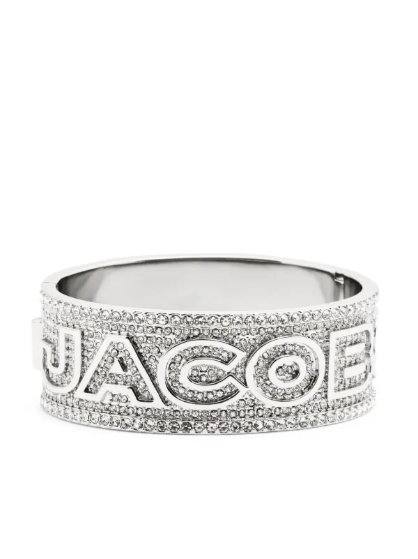 Marc Jacobs The Monogram Pavé Cuff Bracelet | Silver | FARFETCH