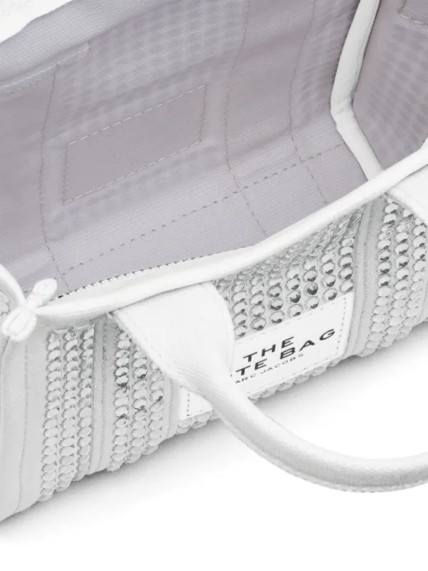 MARC JACOBS THE TOTE BAG ホワイト Marc Jacobs The Leather Medium Tote Bag - Cotton/Silver