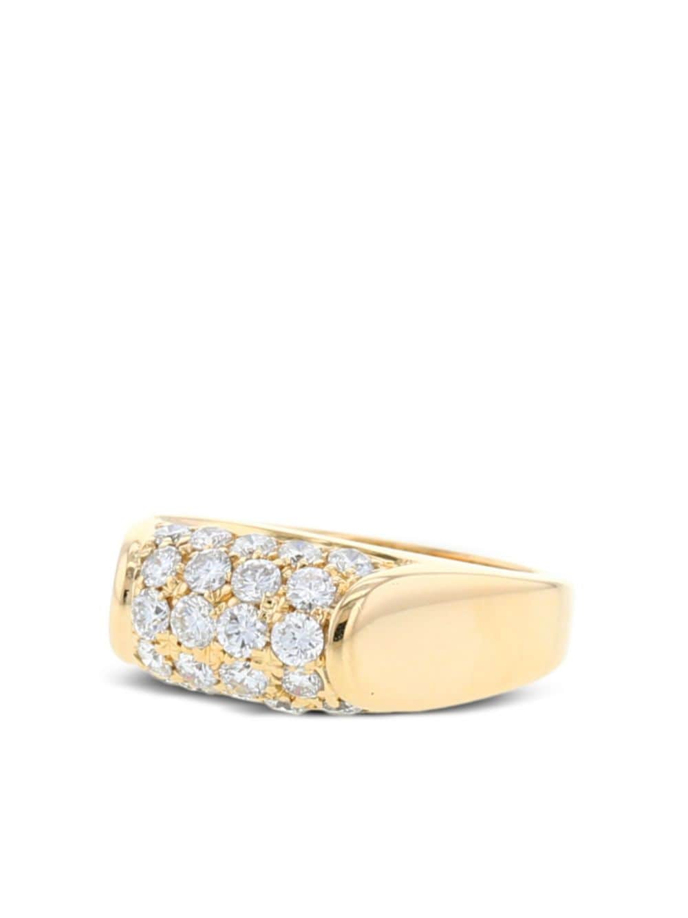 Pre-owned Bvlgari 2010 Tronchetto Yellow Gold And Diamond Ring