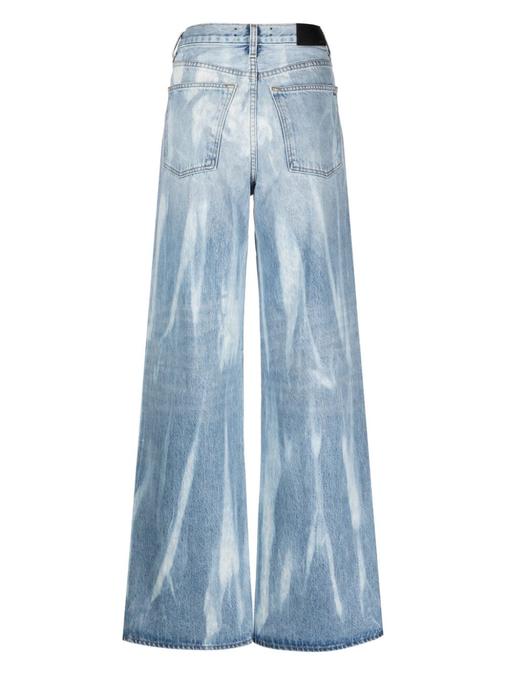 Shop Amiri Wide-leg Washed Jeans In Blue