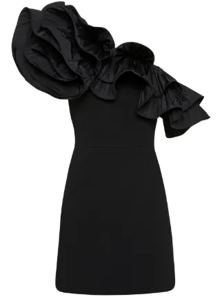 REBECCA VALLANCE ワンピース Ella ruffled one-shoulder 975204 REBECCA VALLANCE Ella appliquéd ruffled one-shoulder crepe