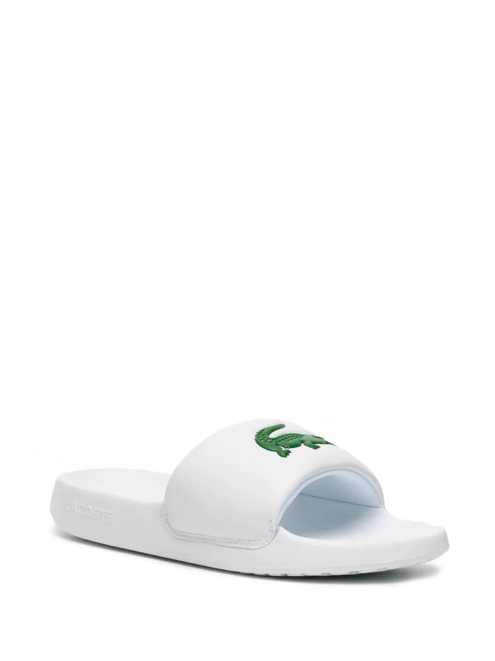 Lacoste Croco 1.0 rubber slides White