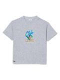 Lacoste Kids Mascot-print cotton T-shirt - Grey