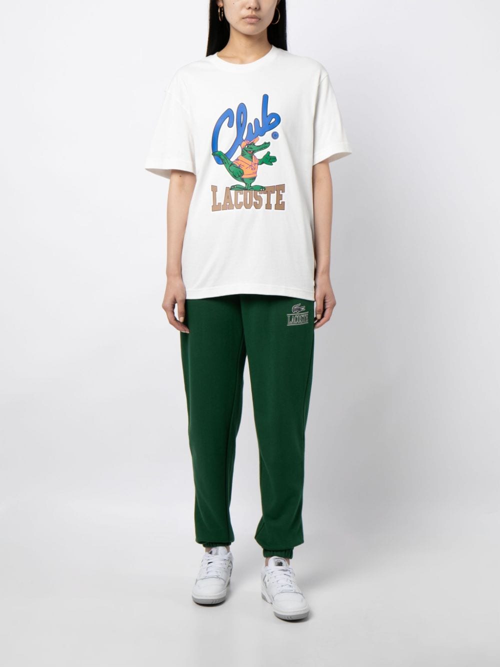 Shop Lacoste Logo-print Cotton Track Pants In Green