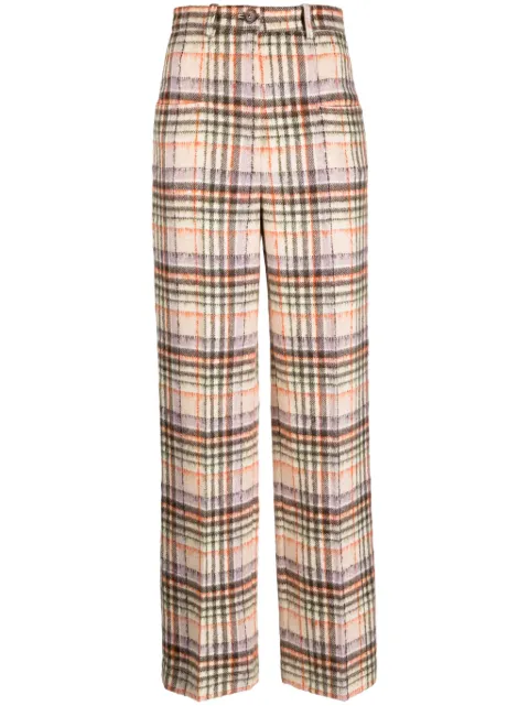 Sonia Rykiel checked felted wool straight-leg trousers