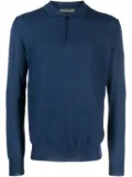 Corneliani fine-knit virgin wool polo shirt - Blue