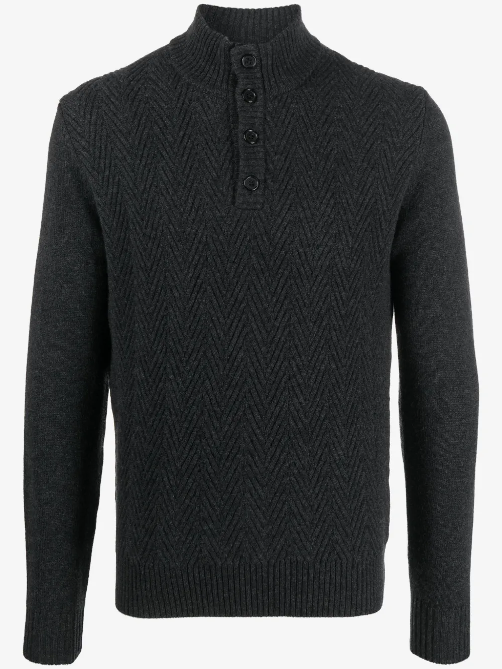 Corneliani herringbone mock-neck jumper | Grey | Image 1
