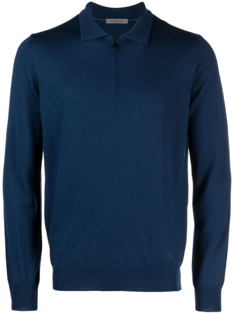 Corneliani half-zip wool polo shirt