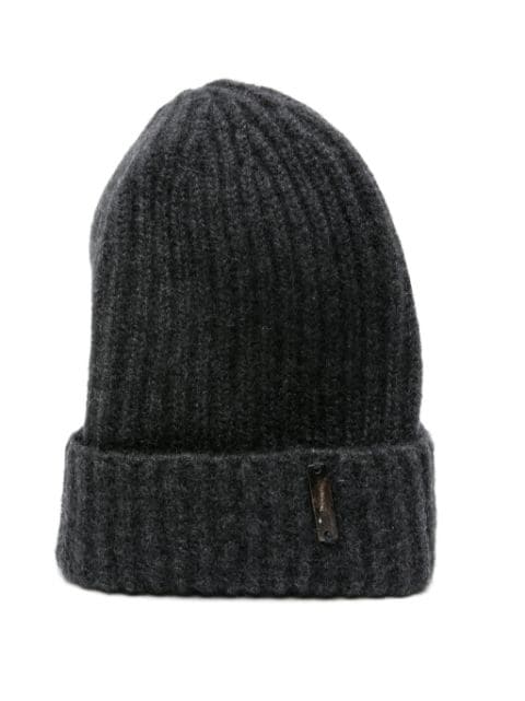 ribbed-knit cashmere beanie