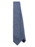 Corneliani patterned-jacquard silk tie - Blue