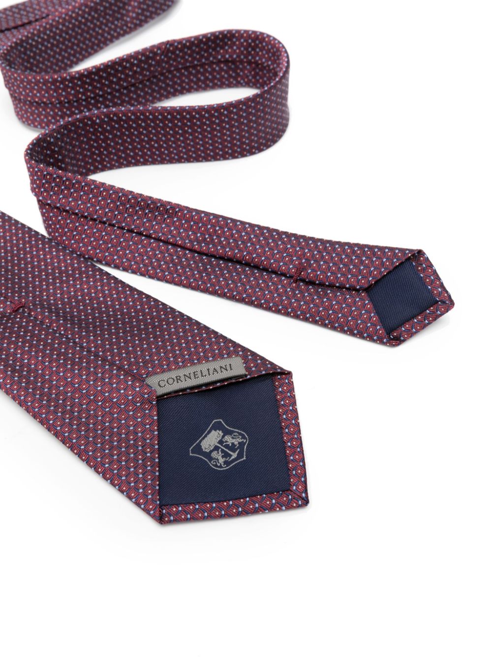 Corneliani patterned-jacquard silk tie - Rood