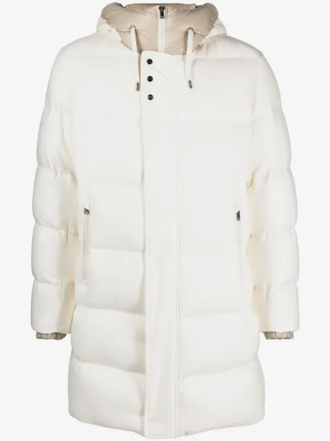 Herno drawstring-hood twill hooded coat