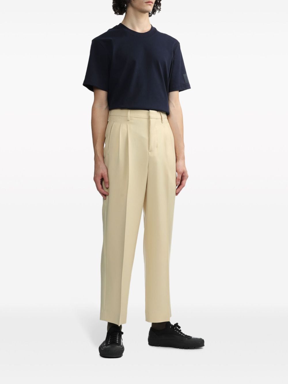 AMI Paris straight-leg virgin wool trousers - Beige