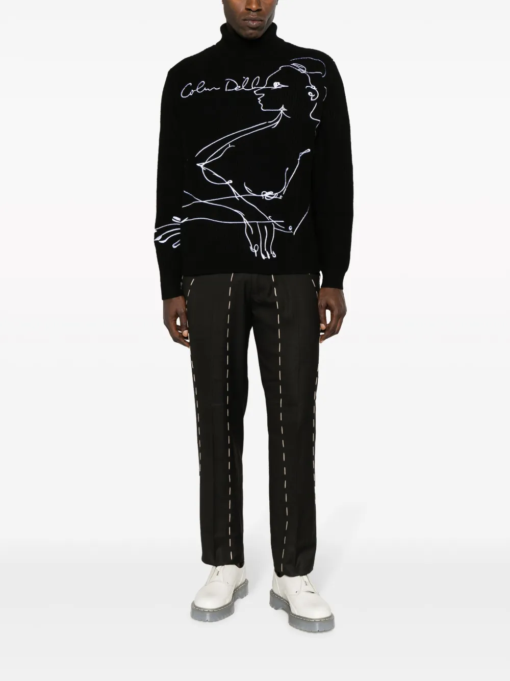 KidSuper embroidered-design wool jumper - Zwart