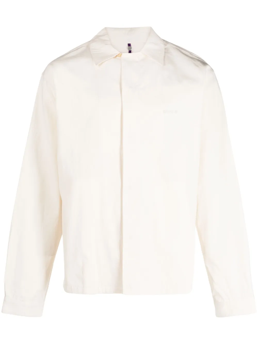 Oamc Logo-patch Cotton Shirt In White