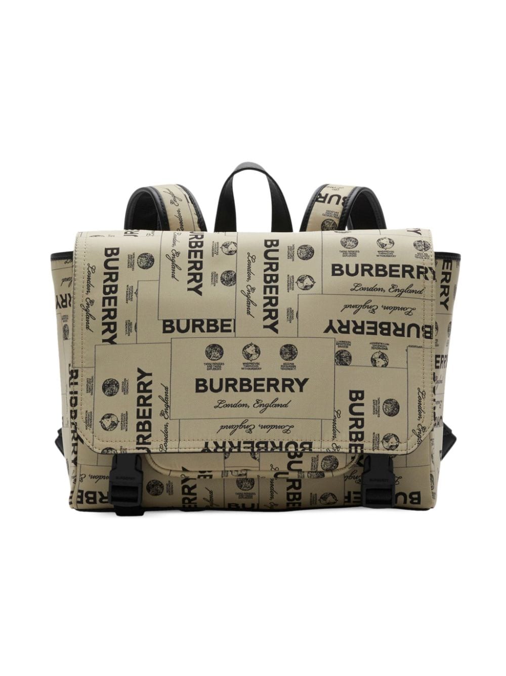 Burberry Kids' Logo Print Messenger Backpack In Neutrals