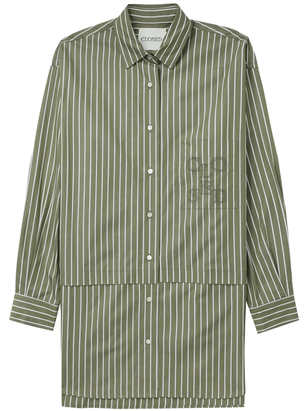 Closed Blouse met geborduurd logo Groen
