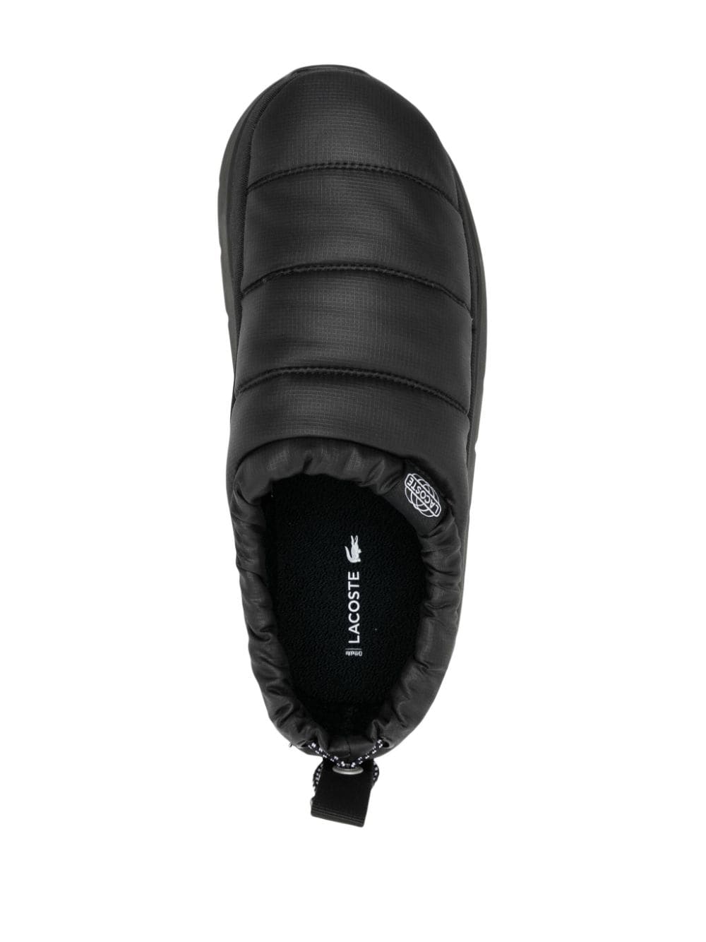 Shop Lacoste Serve Padded-design Slippers In Black