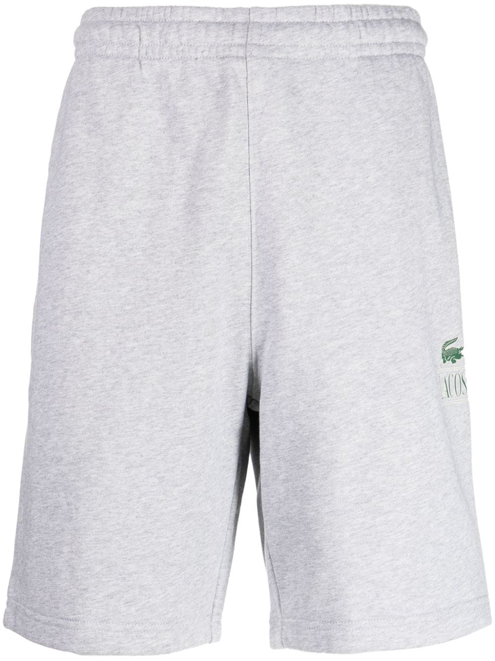 Lacoste Logo-print Cotton Track Shorts In Grey