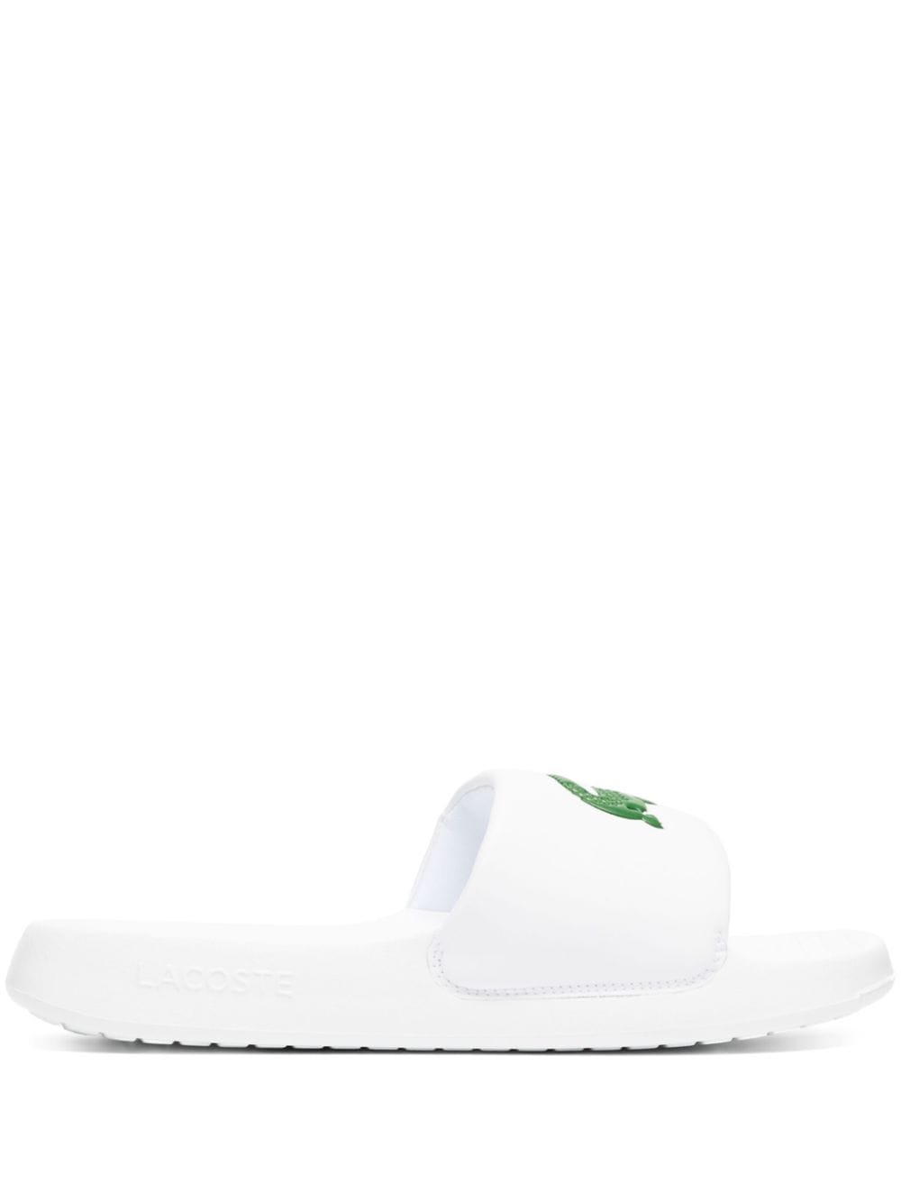 Lacoste Croco 1.0 Logo-embossed Slides In White