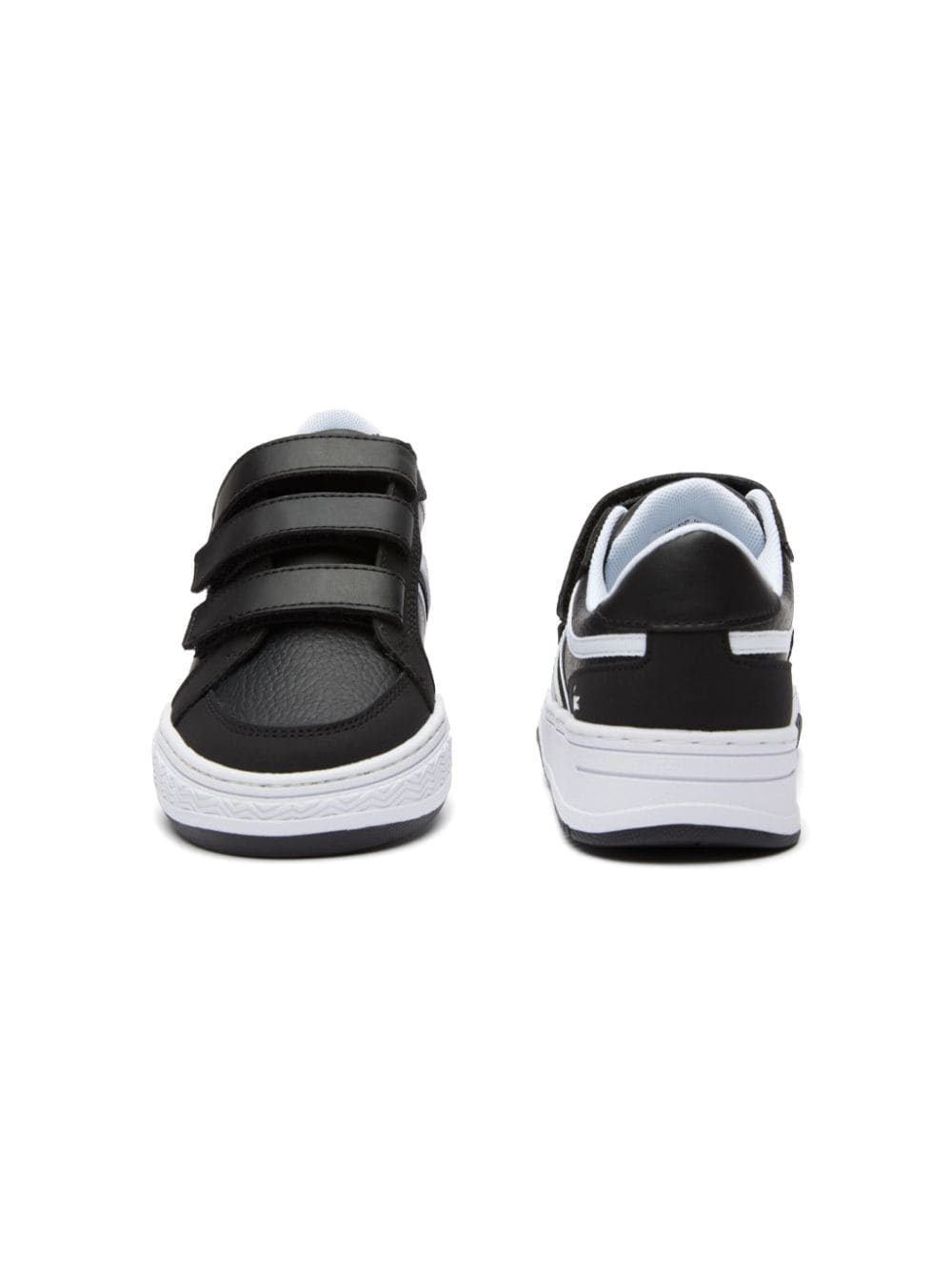 Shop Lacoste Round-toe Touch-strap Sneakers In Black