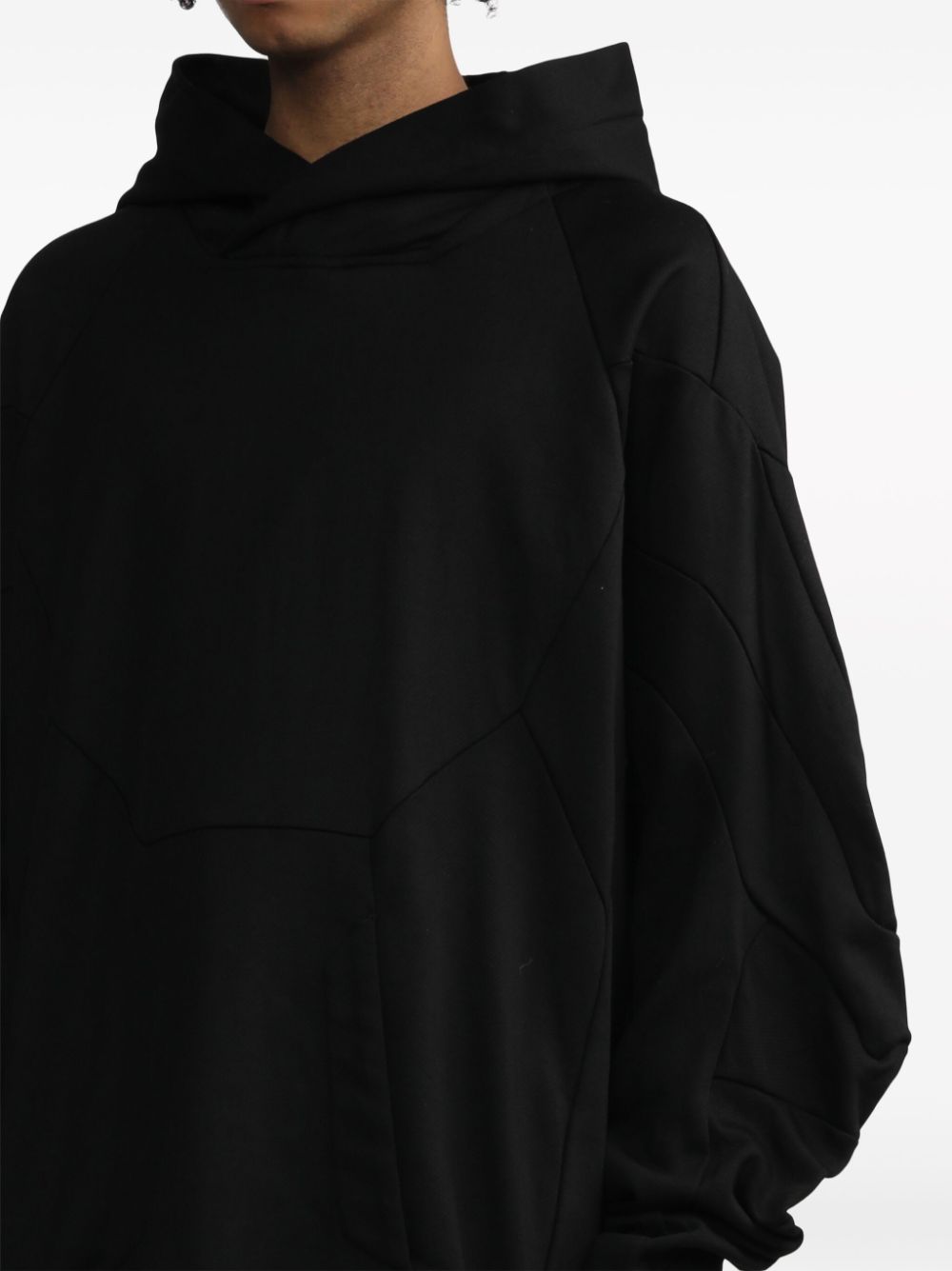 Shop Julius Long-sleeve Panelled Hoodie In Black