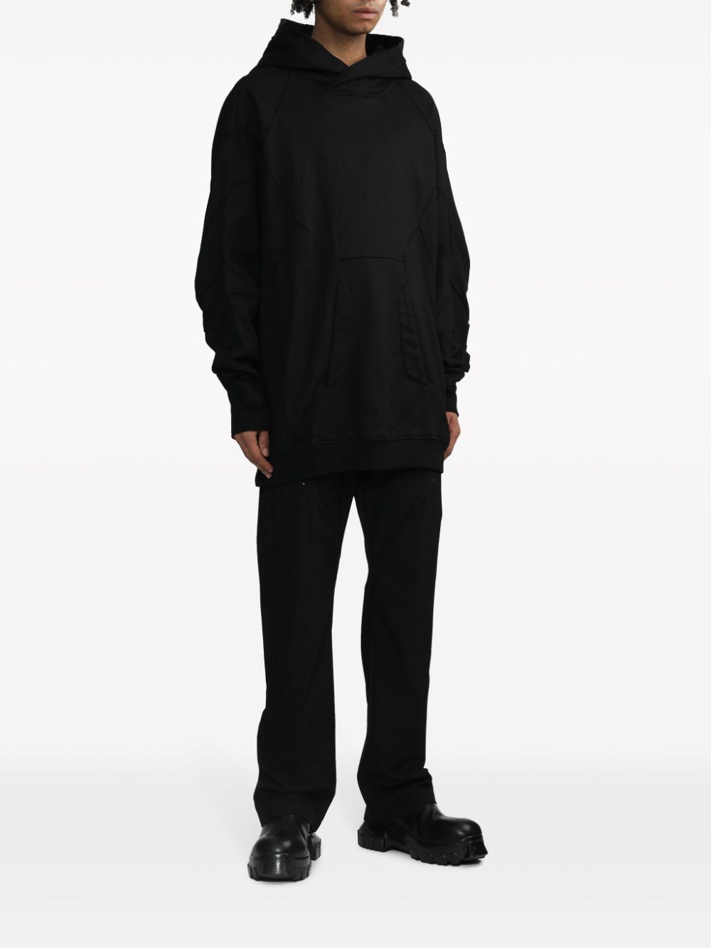 Julius long-sleeve panelled hoodie - Zwart