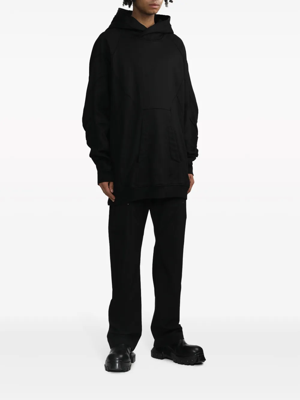 Julius long-sleeve panelled hoodie - Zwart