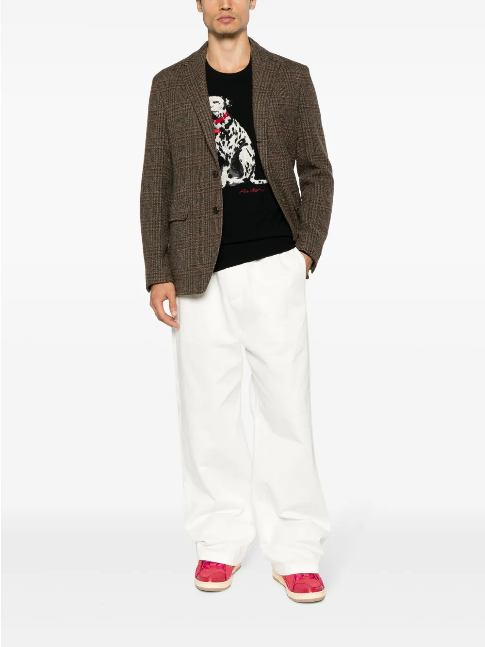 Polo Ralph Lauren Dalmatian intarsia-knit cashmere jumper - Zwart