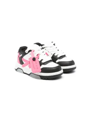 Off-White | Kids-girls Out of Office Leather Lace-Up Sneakers White/Pink 34