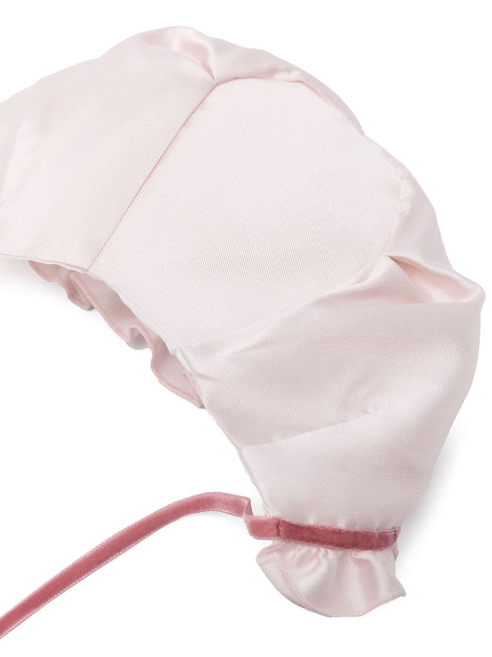 Shop La Stupenderia Ruffled Drawstring Bonnet In 粉色