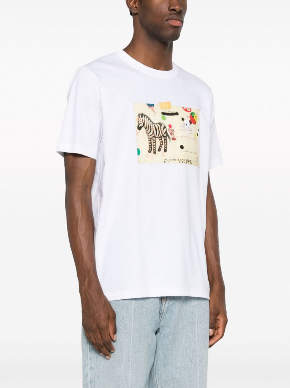 Shop Ps By Paul Smith Zebra Graphic-print Organic Cotton T-shirt In White