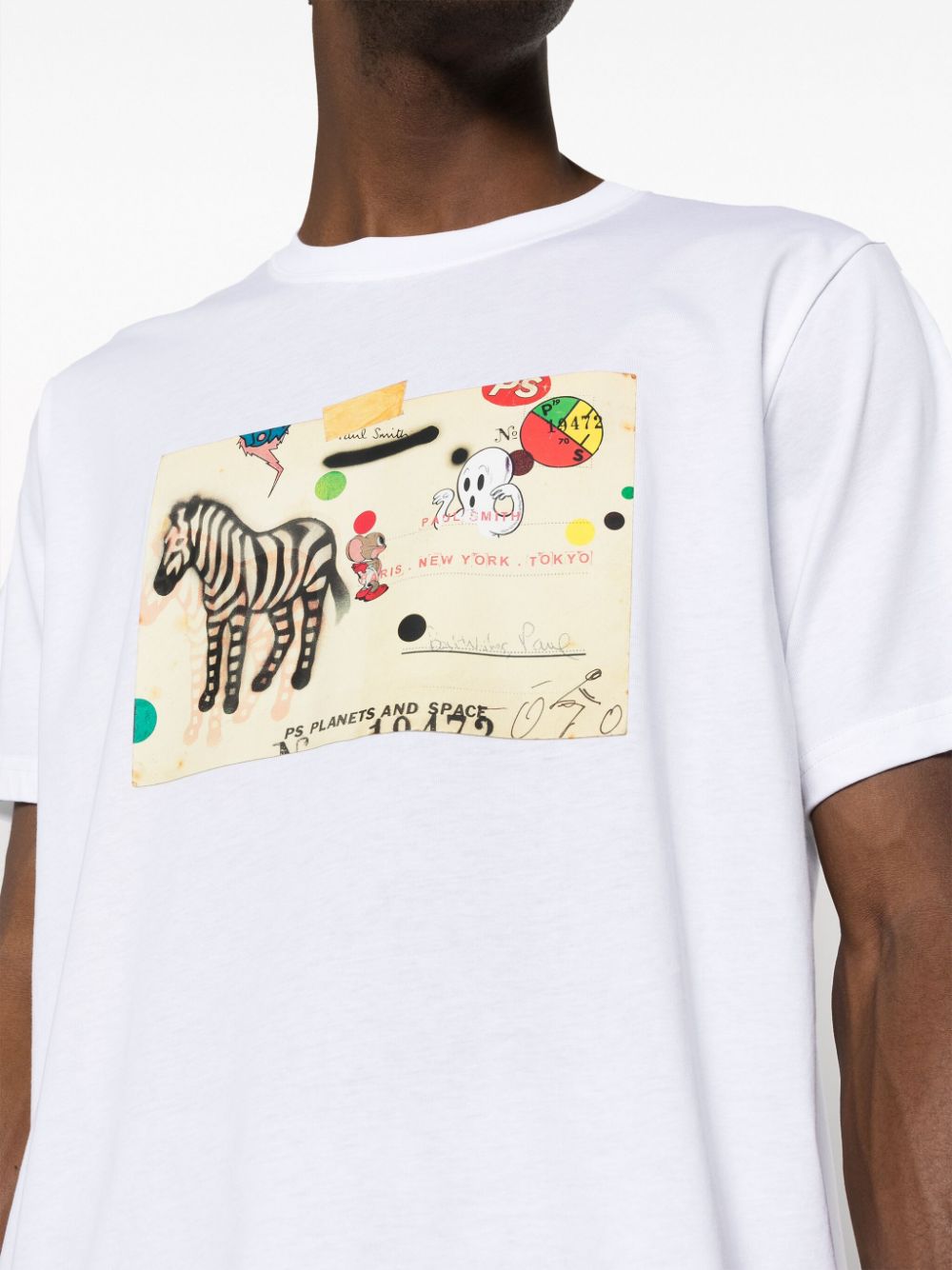 Shop Ps By Paul Smith Zebra Graphic-print Organic Cotton T-shirt In White