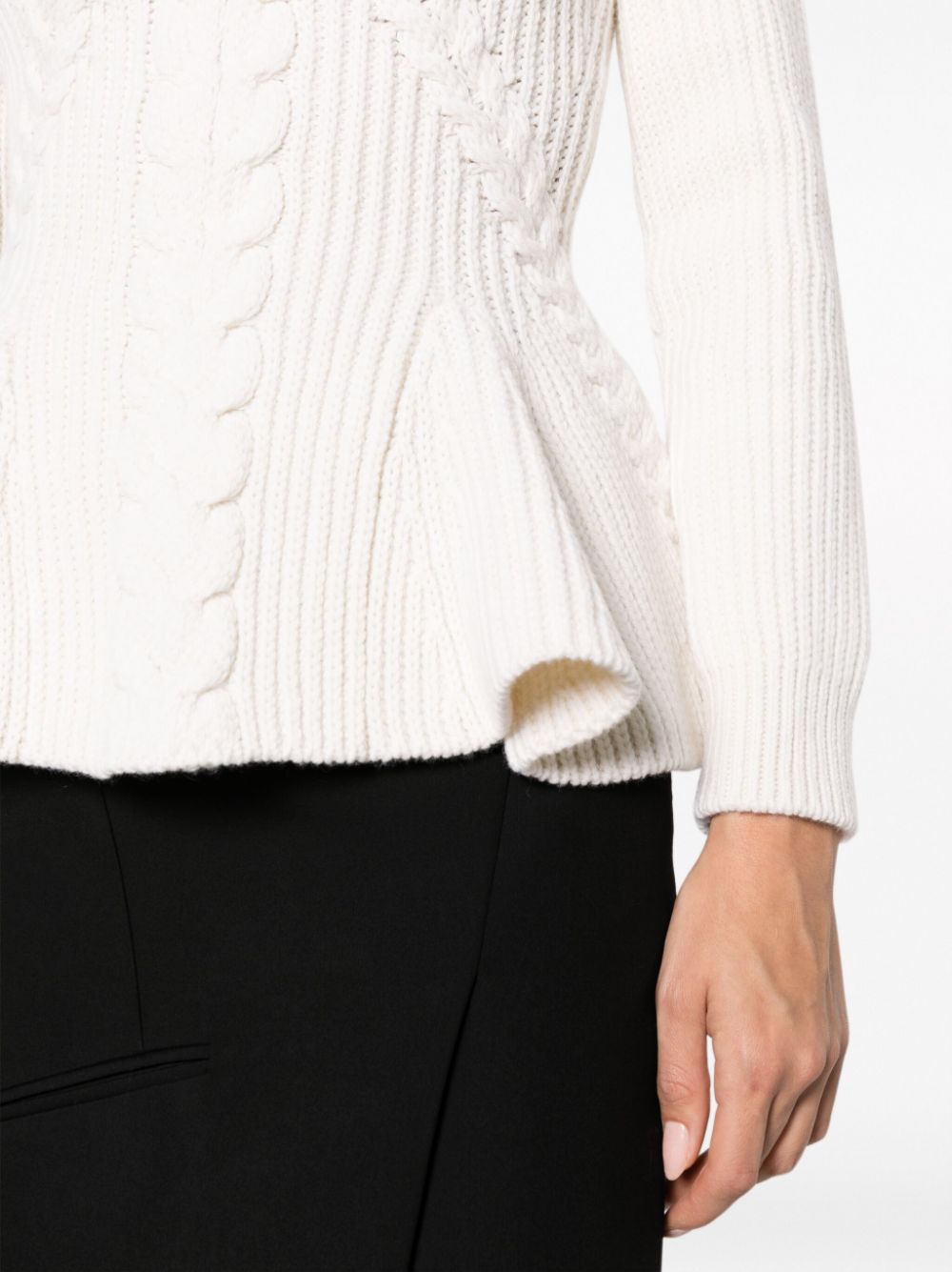 Alexander McQueen peplum-hem cable-knit jumper Women