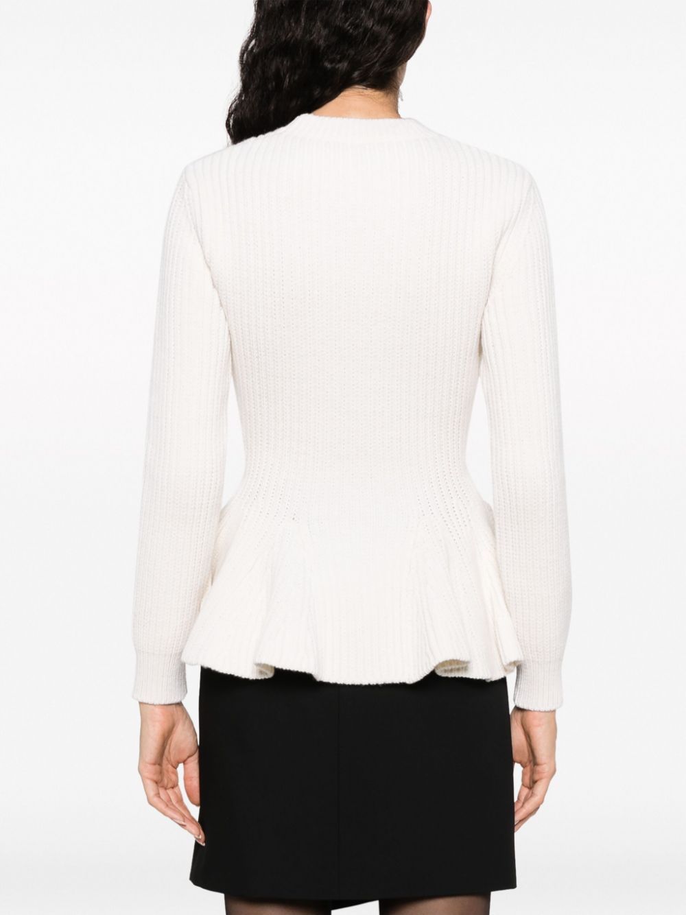 Alexander McQueen peplum-hem cable-knit jumper Women