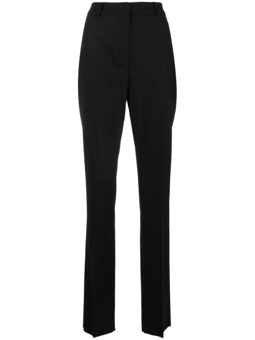 Sportmax Flared Virgin Wool Tailored Trousers In Black