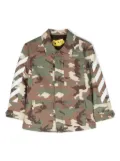 Off-White Kids Camou Arrows cotton shirt jacket - Green